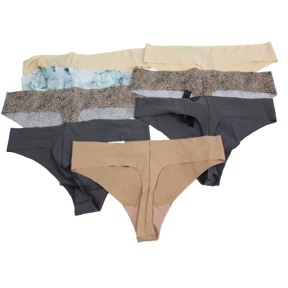 Lot Bundle Thong Panties Underwear 8 Womens Size XL Gray Leopard Beige NEW - Picture 3 of 8
